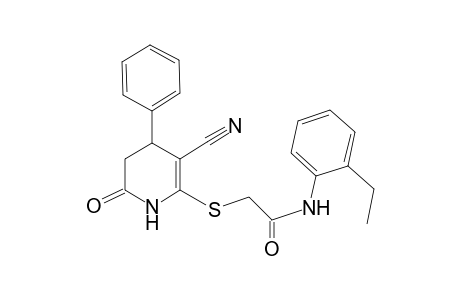 2-[(5-cyano-2-keto-4-phenyl-3,4-dihydro-1H-pyridin-6-yl)thio]-N-(2-ethylphenyl)acetamide