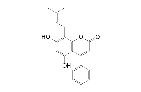 5,7-DIHYDROXY-8-(3-METHYLBUT-2-ENYL)-4-PHENYLCHROMEN-2-ONE
