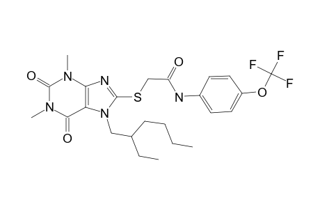 2-[7-(2-ethylhexyl)-1,3-dimethyl-2,6-bis(oxidanylidene)purin-8-yl]sulfanyl-N-[4-(trifluoromethyloxy)phenyl]ethanamide