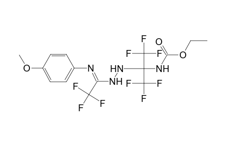 Ethyl 2,2,2-trifluoro-1-(2-[(1E)-2,2,2-trifluoro-N-(4-methoxyphenyl)ethanimidoyl]hydrazino)-1-(trifluoromethyl)ethylcarbamate