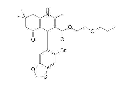 2-Propoxyethyl 4-(6-bromo-1,3-benzodioxol-5-yl)-2,7,7-trimethyl-5-oxo-1,4,5,6,7,8-hexahydro-3-quinolinecarboxylate