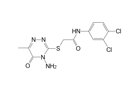 2-(4-Amino-6-methyl-5-oxo-4,5-dihydro-[1,2,4]triazin-3-ylsulfanyl)-N-(3,4-dichloro-phenyl)-acetamide