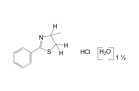 4-methyl-2-phenyl-2-thiazoline, hydrochloride, sesquihydrate