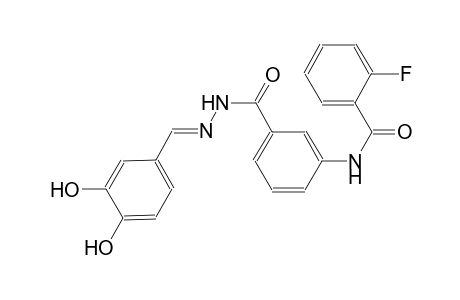 benzoic acid, 3-[(2-fluorobenzoyl)amino]-, 2-[(E)-(3,4-dihydroxyphenyl)methylidene]hydrazide