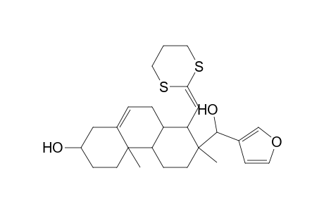 3-Furanmethanol, .alpha.-[1-(1,3-dithian-2-ylidenemethyl)-1,2,3,4,4a,4b,5,6,7,8,10,10a -dodecahydro-7-hydroxy-2,4b-dimethyl-2-phenanthrenyl]-