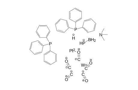 N,N-Dimethylmethanamine(boranylphosphanide)hydride bis(triphenylphosphane) platinate tungsten pentacarbonyl