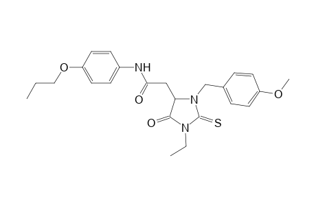 2-(1-Ethyl-5-keto-3-p-anisyl-2-thioxo-imidazolidin-4-yl)-N-(4-propoxyphenyl)acetamide