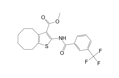 cycloocta[b]thiophene-3-carboxylic acid, 4,5,6,7,8,9-hexahydro-2-[[3-(trifluoromethyl)benzoyl]amino]-, methyl ester