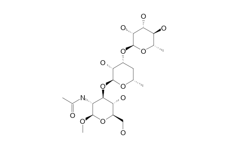 METHYL-2-ACETAMIDO-2-DEOXY-3-O-[4'-DEOXY-3'-O-(ALPHA-L-RHAMNOPYRANOSYL)-ALPHA-L-LYXO-HEXOPYRANOSYL]-BETA-D-GLUCOPYRANOSIDE