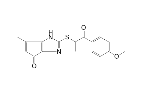 2-{[2-(4-methoxyphenyl)-1-methyl-2-oxoethyl]sulfanyl}-6-methylcyclopenta[d]imidazol-4(1H)-one