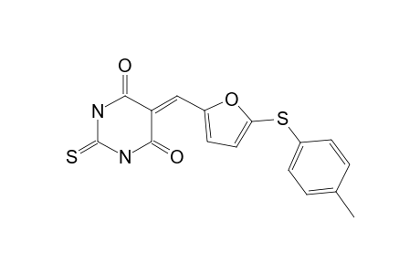 Pyrimidine-4,6(1H,3H)-dione, 2,5-dihydro-5-[5-(4-methylphenylthio)-2-furfurylidene]-2-thioxo-