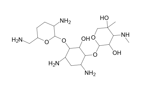 D-Streptamine, O-3-deoxy-4-C-methyl-3-(methylamino)-.beta.-L-arabinopyranosyl-(1.fwdarw.6)-O-[2,6-diamino-2,3,4,6-tetradeoxy-.alpha.-D-erythro-hexopyranosyl-(1.fwdarw.4)]-2-deoxy-