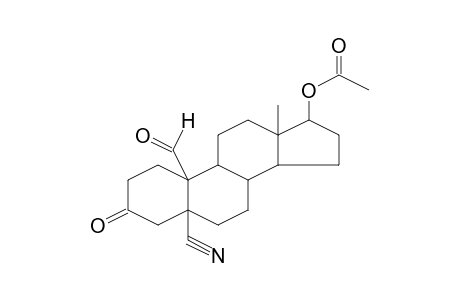 Acetic acid, 5-cyano-10-formyl-13-methyl-3-oxohexadecahydrocyclopenta[a]phenanthren-17-yl ester