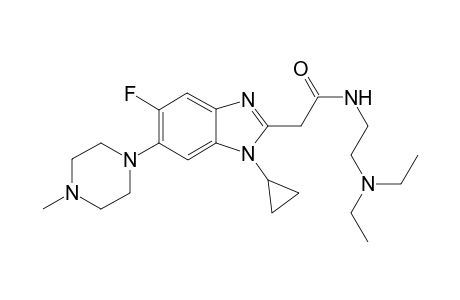 N-[(N',N'-Diethylamino)ethyl]-5-fluoro-6-(N'-methylpiperazin-1'-yl)-1-cyclopropyl-1H-benzimidazole-2-acetamide