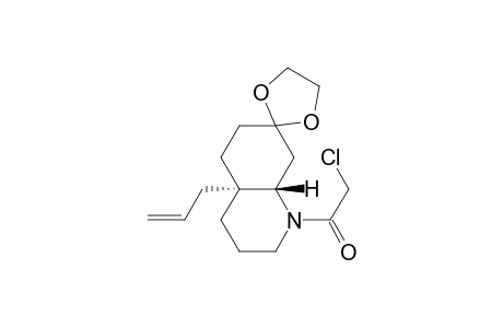 Spiro[1,3-dioxolane-2,7'(1'H)-quinoline], 1'-(chloroacetyl)octahydro-4'a-(2-propenyl)-, trans-(.+-.)-