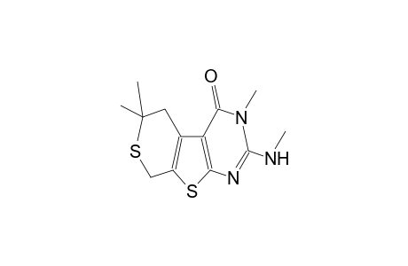 2-methylamino-3,6,6-trimethyl-4-oxo-3,4,5,6-tetrahydro-8H-thiopyrano[4',3':4,5]thieno[2,3-d]pyrimidine