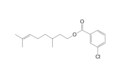 3,7-Dimethyloct-6-enyl 3-chlorobenzoate