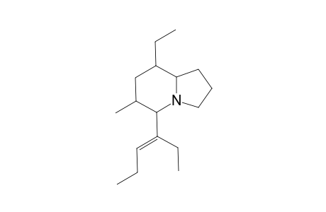 8-Ethyl-6-methyl-5-[1'-(ethyl)-1'-buten-1'-yl]-indolizidine