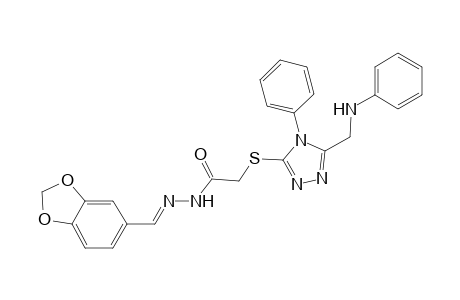 2-{[5-(anilinomethyl)-4-phenyl-4H-1,2,4-triazol-3-yl]sulfanyl}-N'-[(E)-1,3-benzodioxol-5-ylmethylidene]acetohydrazide