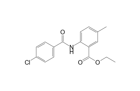 6-(p-chlorobenzamido)-m-toluic acid, ethyl ester