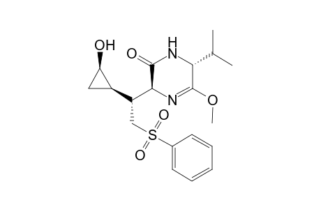 (2S,5R,1'R,1"R,2"R)-2-{2'-Benzenesulfonyl-1'-(2"-hydroxycyclopropyl)ethyl]-5-isopropyl-6-methoxy-2,5-dihydro-4H-pyrazin-3-one