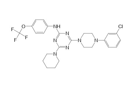 4-[4-(3-chlorophenyl)-1-piperazinyl]-6-(1-piperidinyl)-N-[4-(trifluoromethoxy)phenyl]-1,3,5-triazin-2-amine