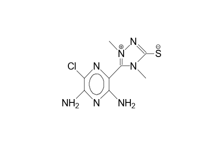 ANHYDRO-3-MERCAPTO-1,4-DIMETHYL-5-(3',5'-DIAMINO-6'-CHLORO-2'-PYRAZINYL)-1,2,4-TRIAZOLIUM-HYDROXIDE