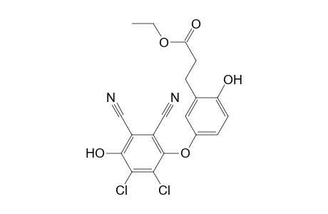 Benzenepropanoic acid, 5-(2,3-dichloro-5,6-dicyano-4-hydroxyphenoxy)-2-hydroxy-, ethyl ester