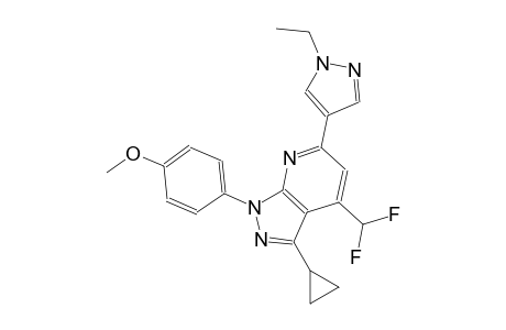 1H-pyrazolo[3,4-b]pyridine, 3-cyclopropyl-4-(difluoromethyl)-6-(1-ethyl-1H-pyrazol-4-yl)-1-(4-methoxyphenyl)-