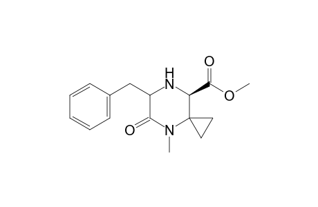 Methyl (3'R)-5'-benzylhexahydro-1'-methyl-6'-oxo-spiro(cyclopropane-1,2'-pyrazine)-3'-carboxylate