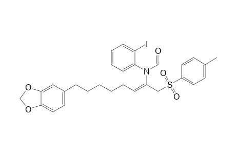 2-[N-Formyl-N-(2-iodophenyl)amino]-1-tosyl-8-(3,4-(methylenedioxy)phenyl)oct-2-ene