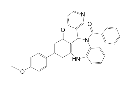 5-Benzoyl-9-(4-methoxyphenyl)-6-(3-pyridinyl)-8,9,10,11-tetrahydro-6H-benzo[b][1,4]benzodiazepin-7-one