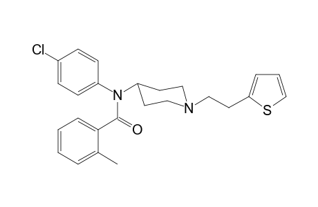 N-(4-Chlorophenyl)-N-(1-[(2-thiophen-2-yl)ethyl]piperidin-4-yl)-2-methylbenzamide