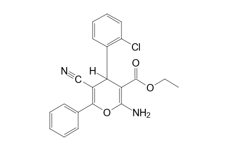2-amino-4-(o-chlorophenyl)-5-cyano-6-phenyl-4H-pyran-3-carboxylic acid, ethyl ester