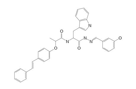 N-(1-((E)-2-(3-hydroxybenzylidene)hydrazinyl)-3-(1H-indol-3-yl)-1-oxopropan-2-yl)-2-(4-styrylphenoxy)propanamide