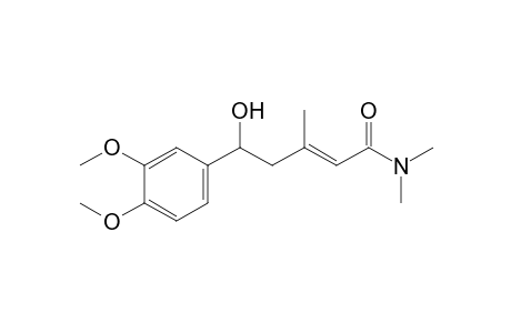 (E)-5-Hydroxy-5-(3',4'-dimethoxyphenyl)-3,N,N-trimethyl-2-pentenamide