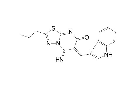 5-Imino-6-(1H-indol-3-ylmethylene)-2-propyl-5,6-dihydro-[1,3,4]thiadiazolo[3,2-a]pyrimidin-7-one
