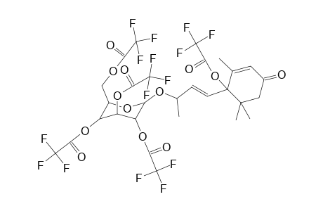 (2R,4S,5R)-2-((2,2,2-trifluoroacetoxy)methyl)-6-(((E)-4-(2,6,6-trimethyl-4-oxo-1-(2,2,2-trifluoroacetoxy)cyclohex-2-en-1-yl)but-3-en-2-yl)oxy)tetrahydro-2H-pyran-3,4,5-triyl tris(2,2,2-trifluoroacetate)