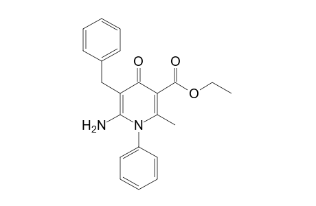 6-amino-5-benzyl-1,4-dihydro-2-methyl-4-oxo-1-phenylnicotinic acid, ethyl ester