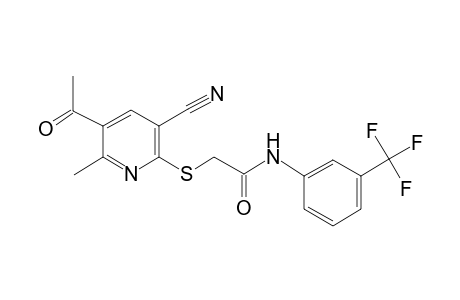 2-(5-Acetyl-3-cyano-6-methyl-pyridin-2-ylsulfanyl)-N-(3-trifluoromethyl-phenyl)-acetamide