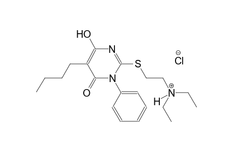 ethanaminium, 2-[(5-butyl-1,6-dihydro-4-hydroxy-6-oxo-1-phenyl-2-pyrimidinyl)thio]-N,N-diethyl-, chloride