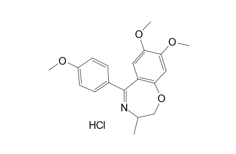 2,3-dihydro-7,8-dimethoxy-5-(p-methoxyphenyl)-3-methyl-1,4-benzoxazepine, hydrochloride