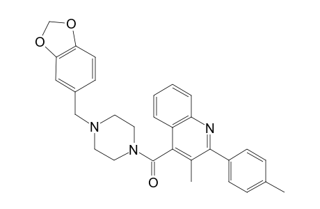 4-{[4-(1,3-Benzodioxol-5-ylmethyl)-1-piperazinyl]carbonyl}-3-methyl-2-(4-methylphenyl)quinoline