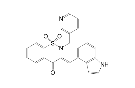 4H-1,2-benzothiazin-4-one, 2,3-dihydro-3-(1H-indol-4-ylmethylene)-2-(3-pyridinylmethyl)-, 1,1-dioxide, (3Z)-