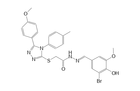 N'-[(E)-(3-bromo-4-hydroxy-5-methoxyphenyl)methylidene]-2-{[5-(4-methoxyphenyl)-4-(4-methylphenyl)-4H-1,2,4-triazol-3-yl]sulfanyl}acetohydrazide