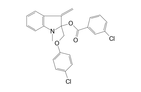 2-[(p-Chlorophenoxy)methyl]-1-methyl-3-methylene-2-indolinol, m-chlorobenzoate (ester)