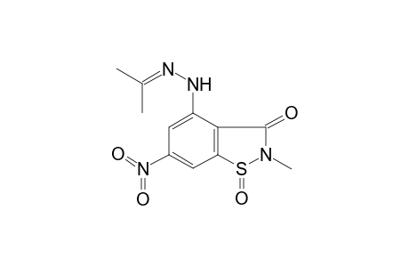 1,2-Benzisothiazol-3(2H)-one, 4-isopropylidenhydrazino-2-methyl-6-nitro-, 1-oxide