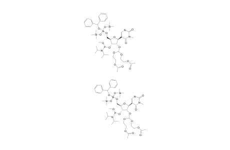 #10;5'-O-[BENZHYDROXY-BIS-(TRIMETHYLSILYLOXY)-SILYL]-2'-O-[BIS-(2-ACETOXYETHOXY)-METHYL]-3-METHYL-PSEUDOURIDINE-3-(METHYL-N,N-DIISOPROPYL)-PHOSPHORAMIDITE