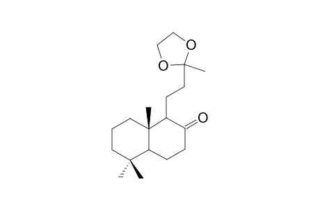 (-)-13,13-ETHYLENDIOXY-15,16,17-TRINORLABD-8-ONE