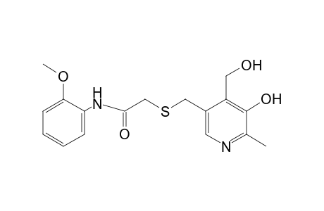 2-{{[5-hydroxy-4-(hydroxymethyl)-6-methyl-3-pyridyl]methyl}thio}-o-acetanisidide